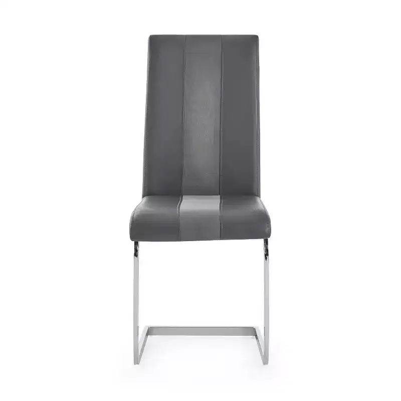 Chaise de salle à manger grise à rayures