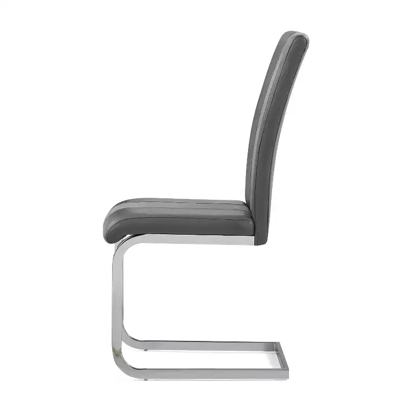 Chaise de salle à manger grise à rayures