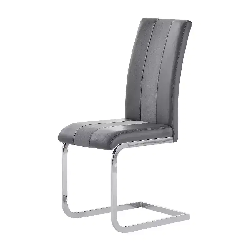 Chaise de salle à manger grise à rayures