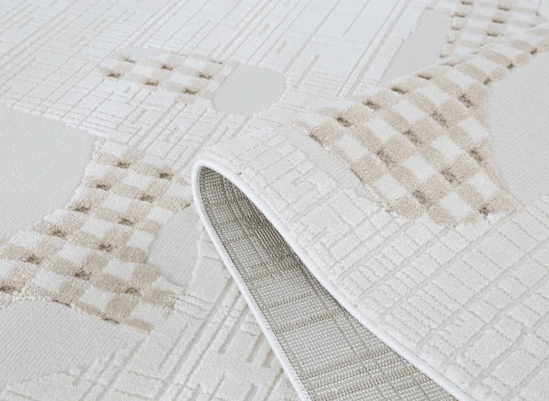 Tapis beige à motifs 160 x 230 cm BRUME