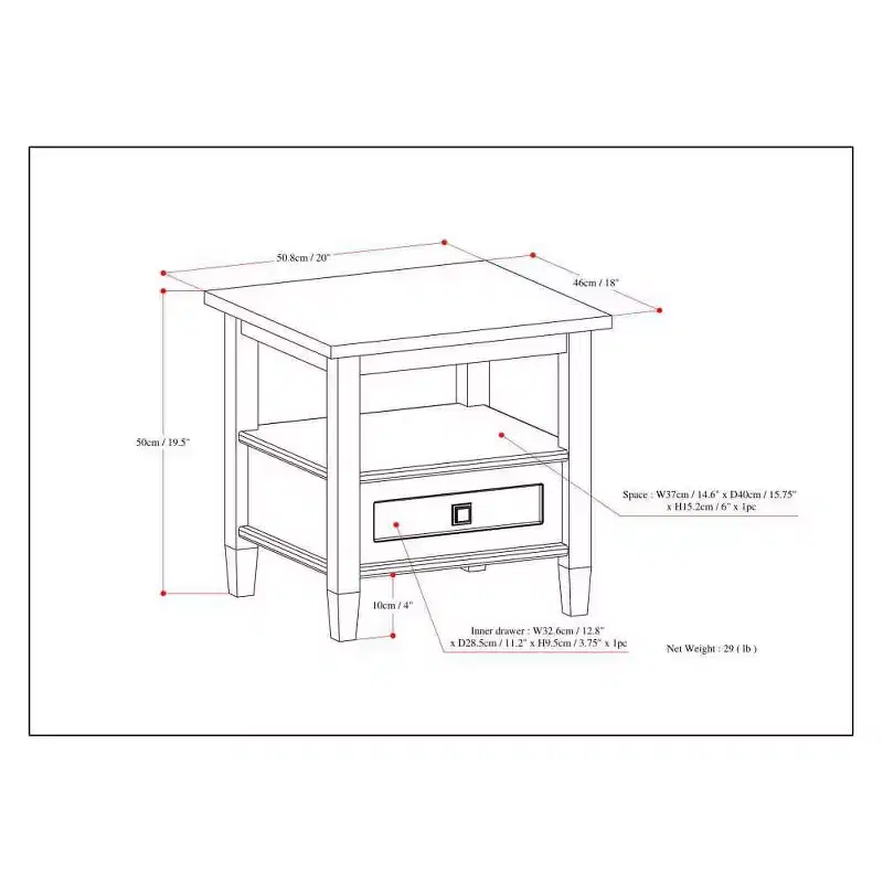 Table d'appoint Norfolk 20