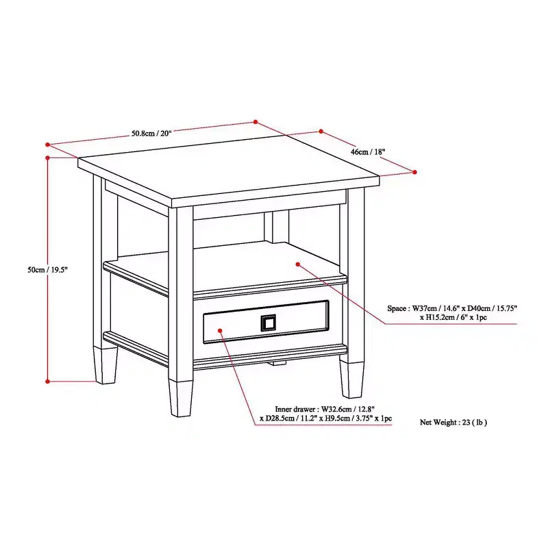 Table d'appoint Norfolk 20