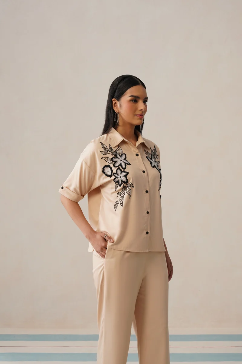 Noir Bloom Co-ord Set (Rose Mist)