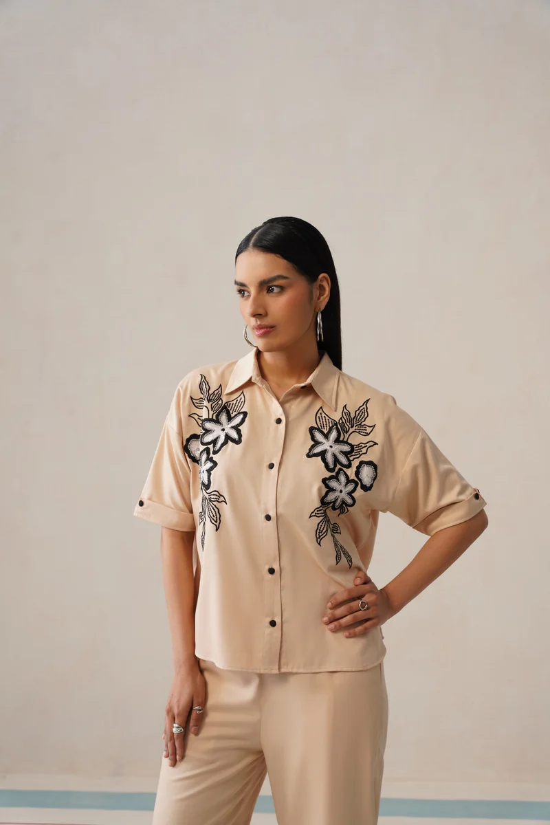 Noir Bloom Co-ord Set (Rose Mist)