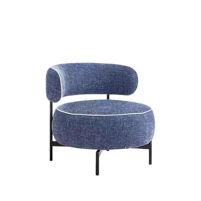 Fauteuils simples ronds et mignons avec dossier incurvé, fauteuil d'appoint de lecture de style contemporain pour chambre à coucher, salon