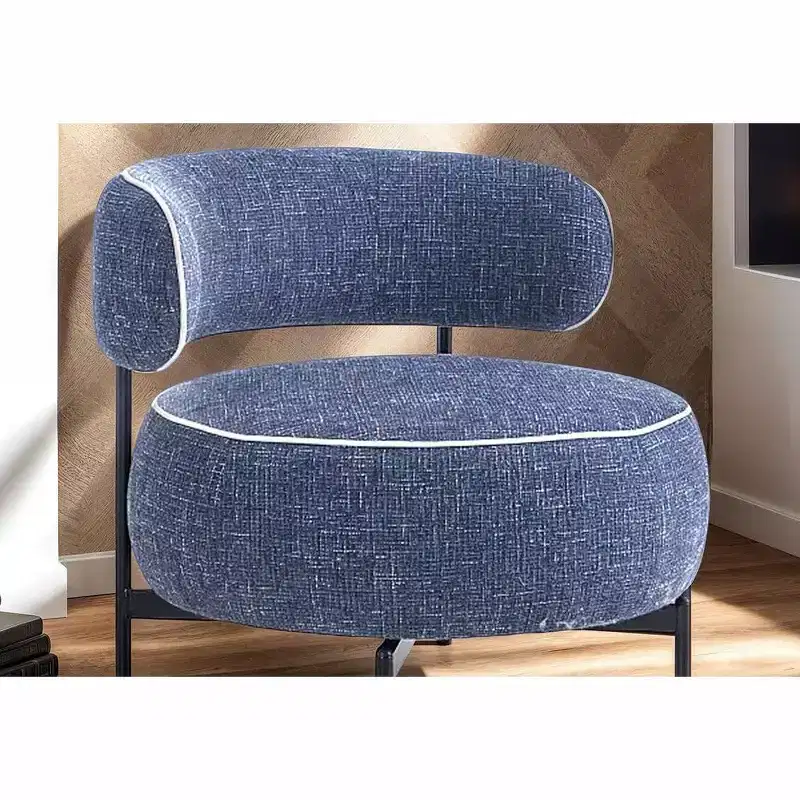 Fauteuils simples ronds et mignons avec dossier incurvé, fauteuil d'appoint de lecture de style contemporain pour chambre à coucher, salon