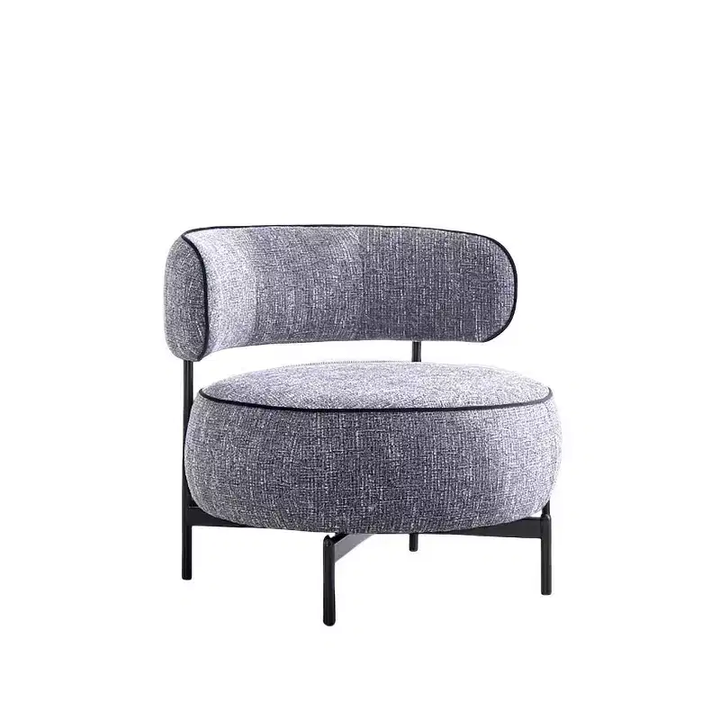 Fauteuils simples ronds et mignons avec dossier incurvé, fauteuil d'appoint de lecture de style contemporain pour chambre à coucher, salon