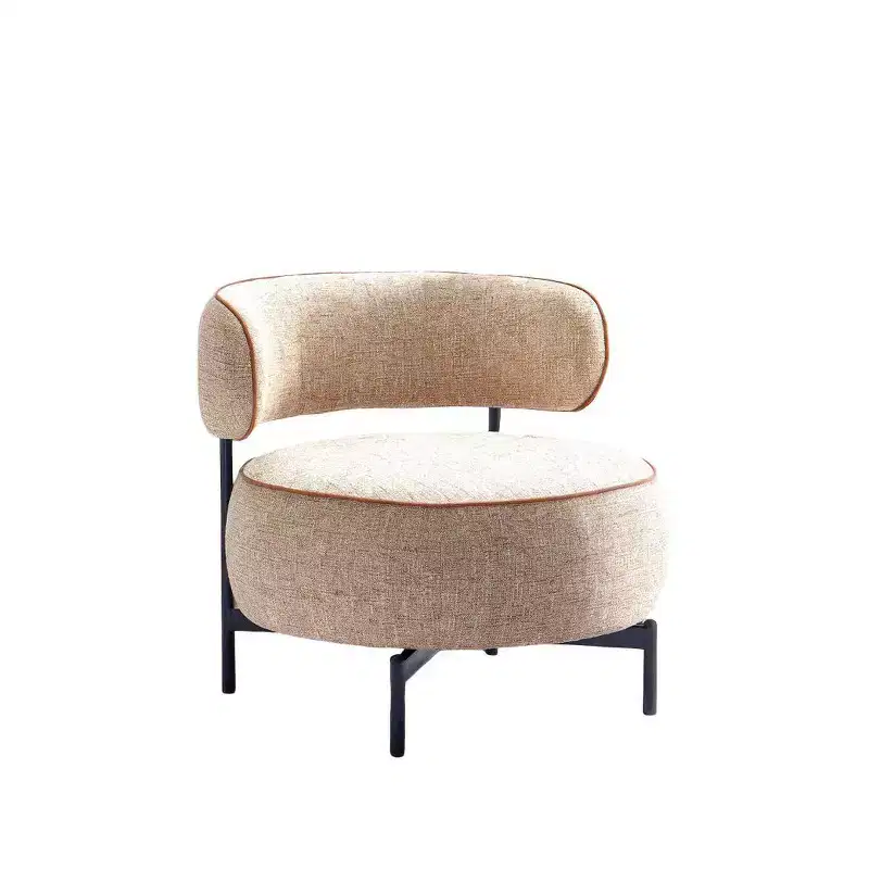 Fauteuils simples ronds et mignons avec dossier incurvé, fauteuil d'appoint de lecture de style contemporain pour chambre à coucher, salon