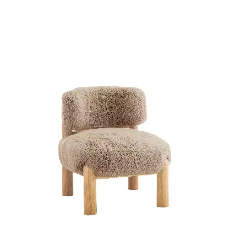 Fauteuils simples ronds et mignons avec dossier incurvé, fauteuil d'appoint de lecture de style contemporain pour chambre à coucher, salon