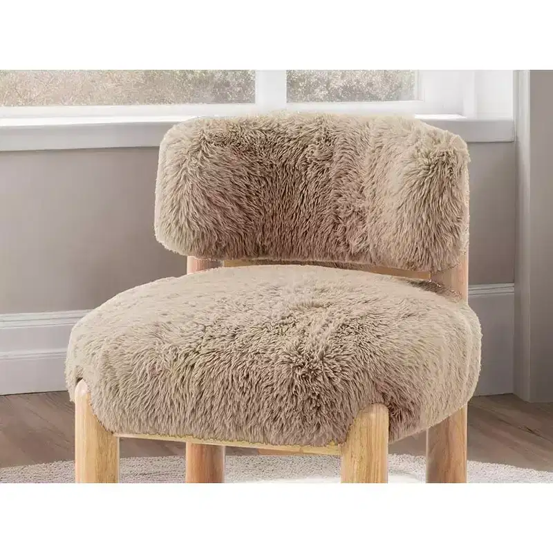 Fauteuils simples ronds et mignons avec dossier incurvé, fauteuil d'appoint de lecture de style contemporain pour chambre à coucher, salon