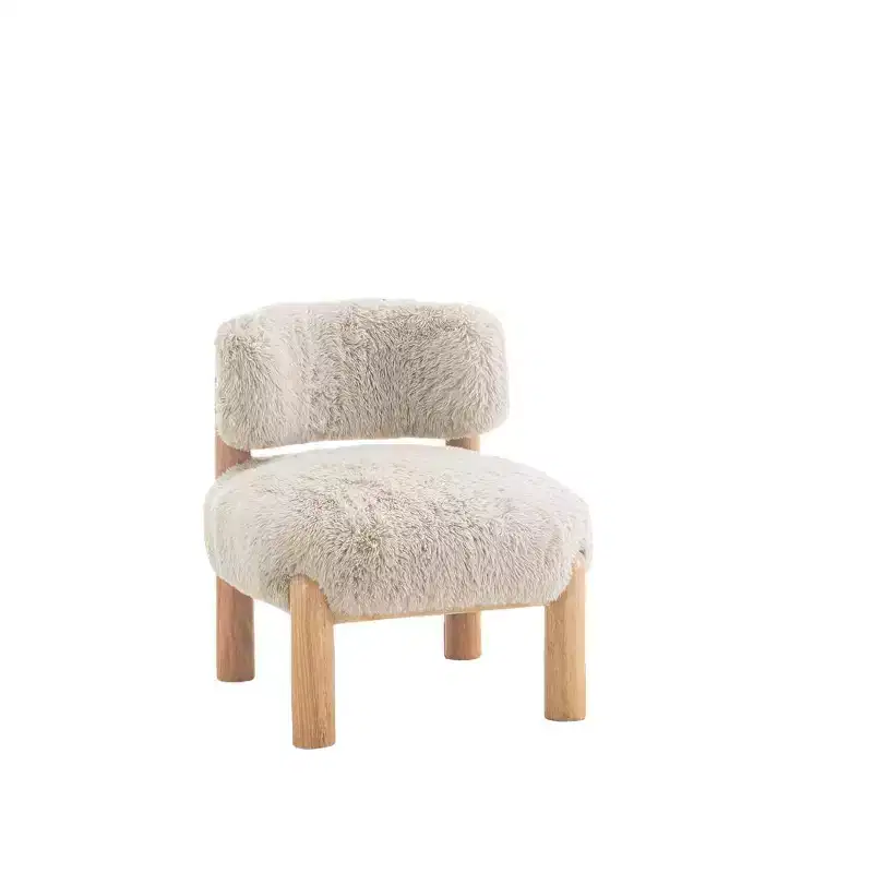Fauteuils simples ronds et mignons avec dossier incurvé, fauteuil d'appoint de lecture de style contemporain pour chambre à coucher, salon