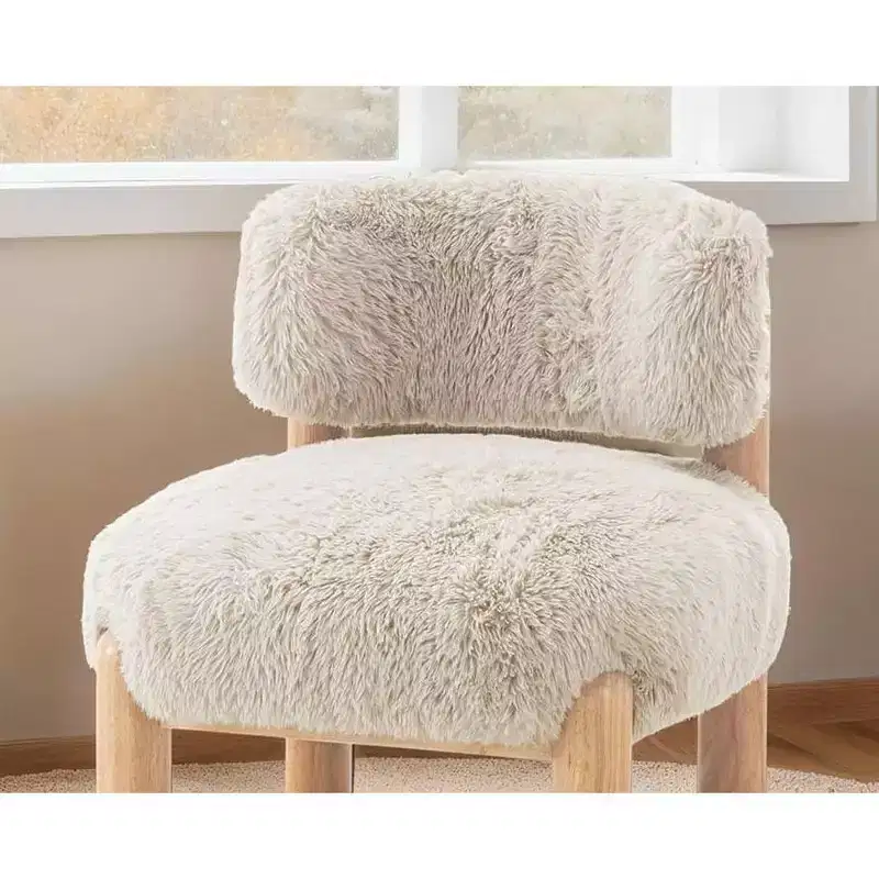 Fauteuils simples ronds et mignons avec dossier incurvé, fauteuil d'appoint de lecture de style contemporain pour chambre à coucher, salon