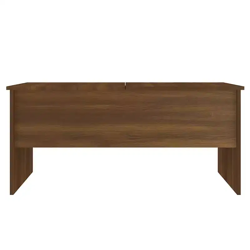 Table basse en bois d'ingénierie chêne brun, compartiments cachés, moyenne