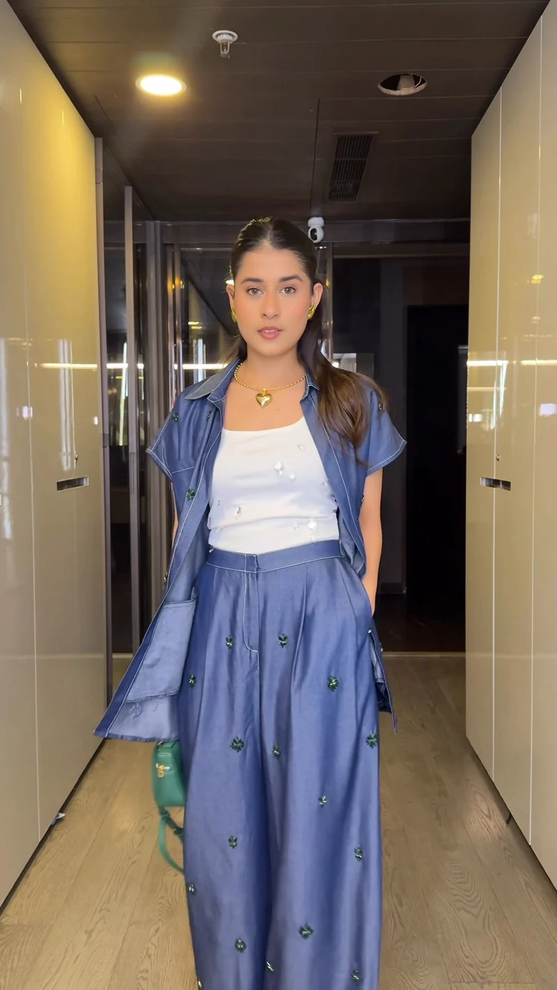 Aveline Denim Co-ord Set (As Seen on Rhea Kalra)