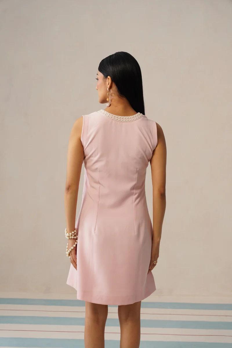 Aurelia Pearl Dress (Powder Pink)