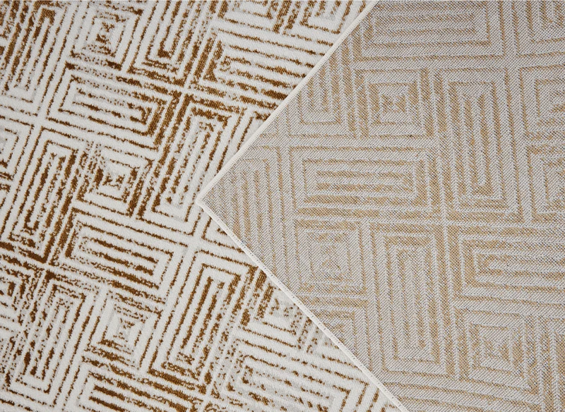 Tapis géométrique beige et marron 200 x 290 cm CARAMEL