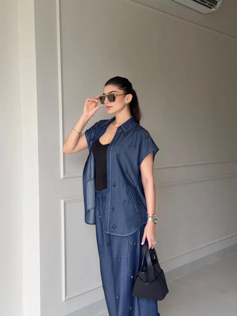 Aveline Denim Co-ord Set (As Seen on Seher Kochhar)