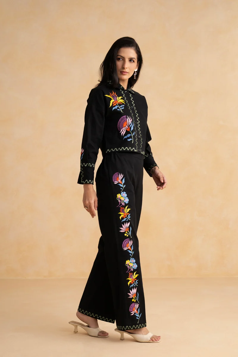 Megan Coord Set (Full Sleeves) - Black