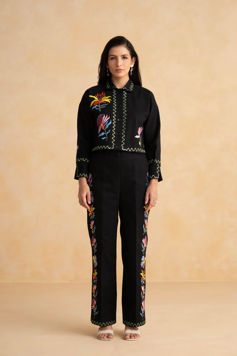 Megan Coord Set (Full Sleeves) - Black