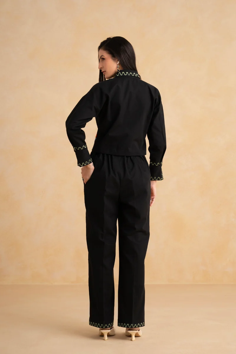 Megan Coord Set (Full Sleeves) - Black