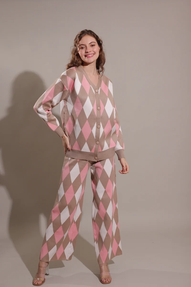Dutch Coord Set (Pink & Grey)