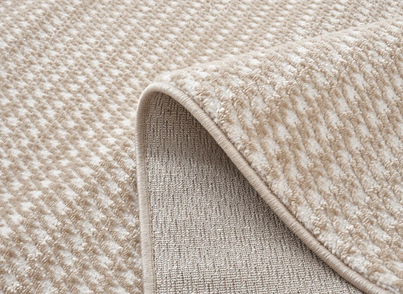 Tapis minimaliste beige et blanc 160 x 230 cm RIBBON