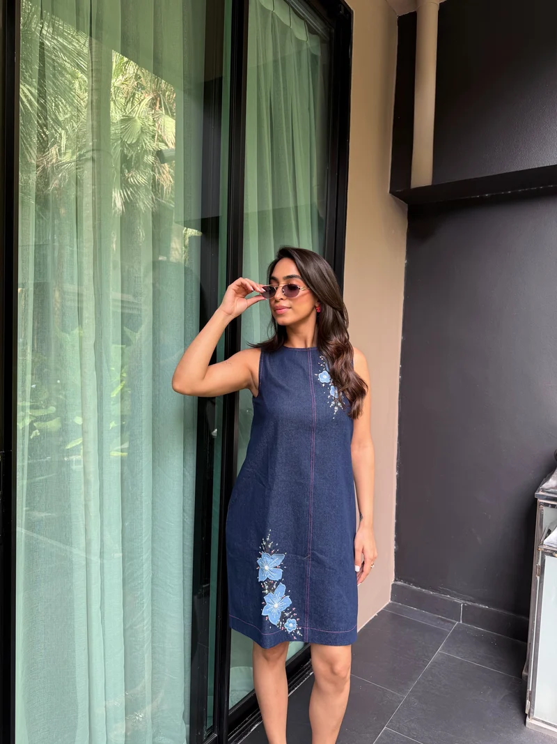Fiora Denim Dress (As Seen on Charmie Sethi)