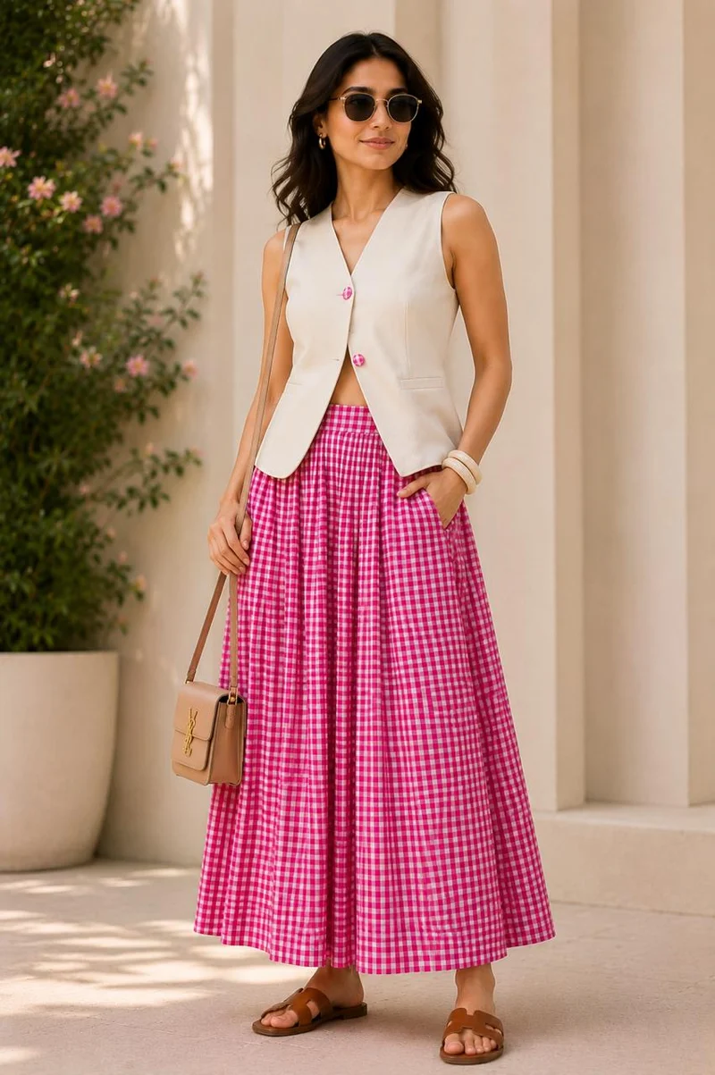 Firenze Gingham Co-ord Set (As Seen On Dipti Dhillon)