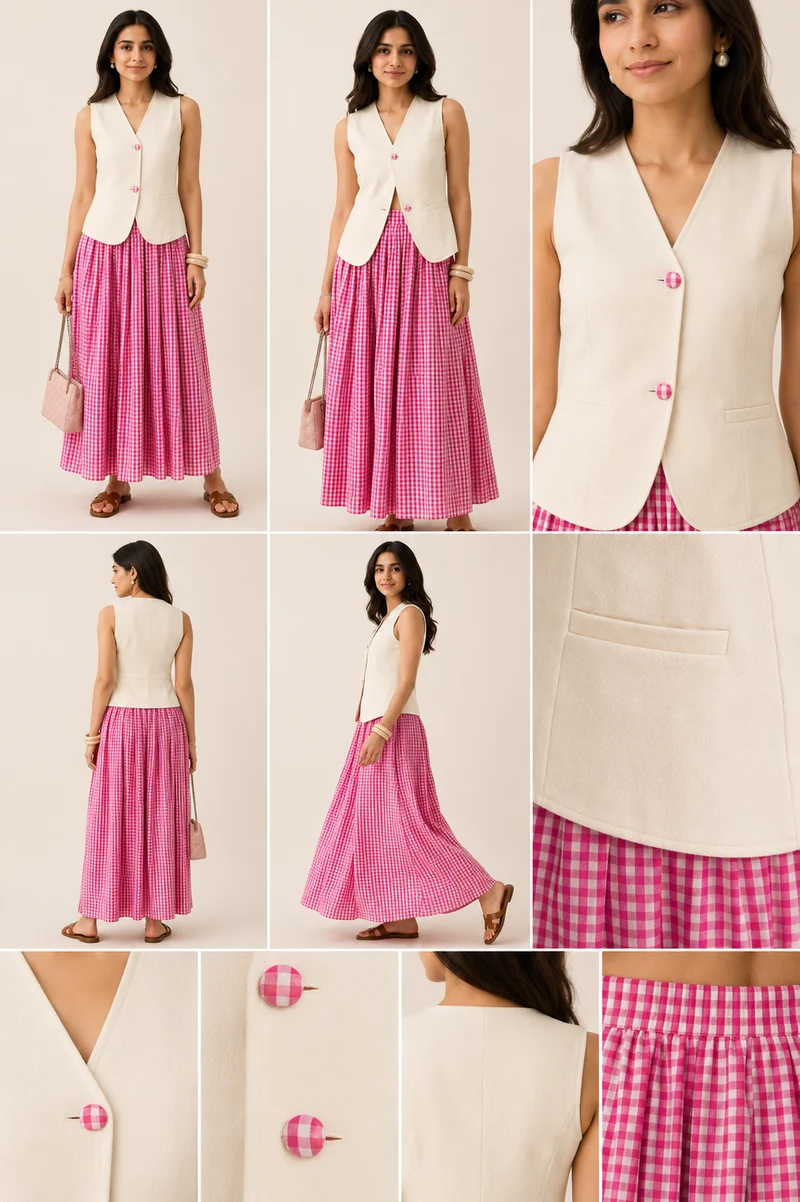 Firenze Gingham Co-ord Set (As Seen On Dipti Dhillon)
