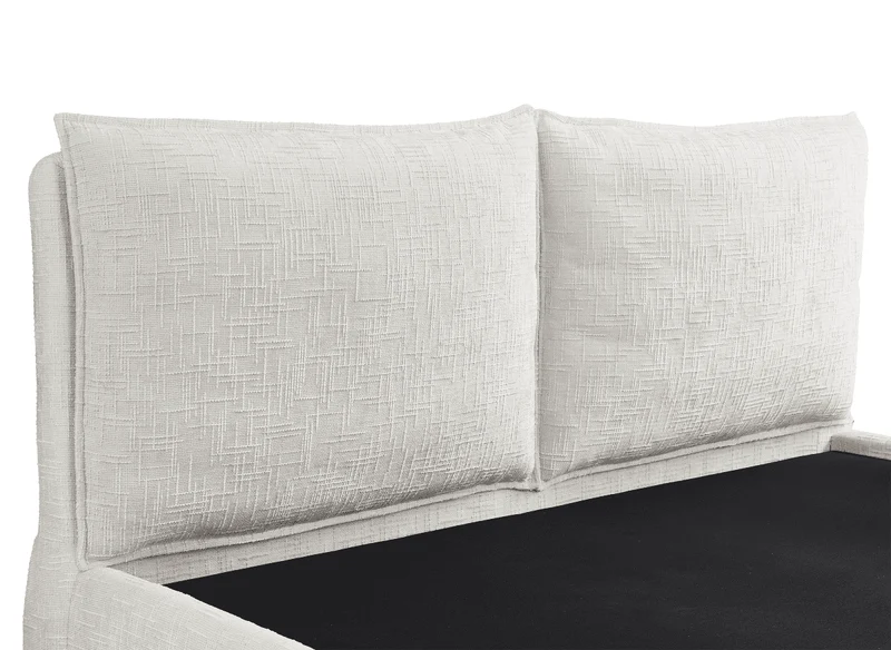 Lit coffre en velours chiné beige 160x200 cm MELY