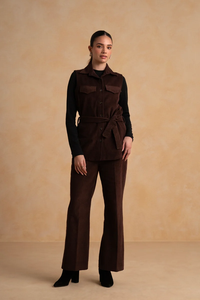 Cordelia Corduroy Co-ord Set (Red Brown)