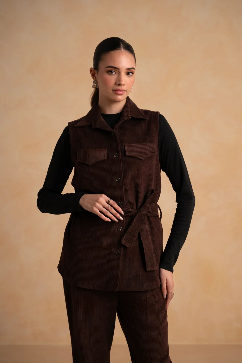 Cordelia Corduroy Co-ord Set (Red Brown)