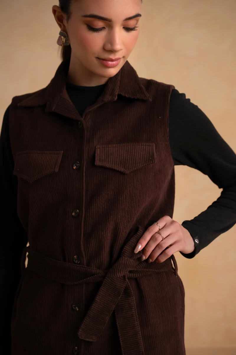 Cordelia Corduroy Co-ord Set (Red Brown)