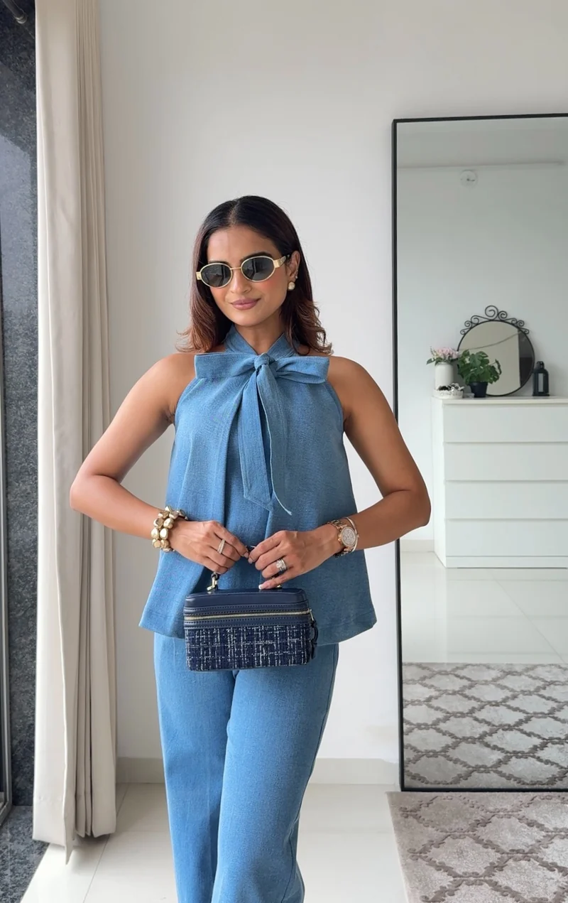Nomad Denim Coord Set (Blue) - As Seen On Mauli Patel