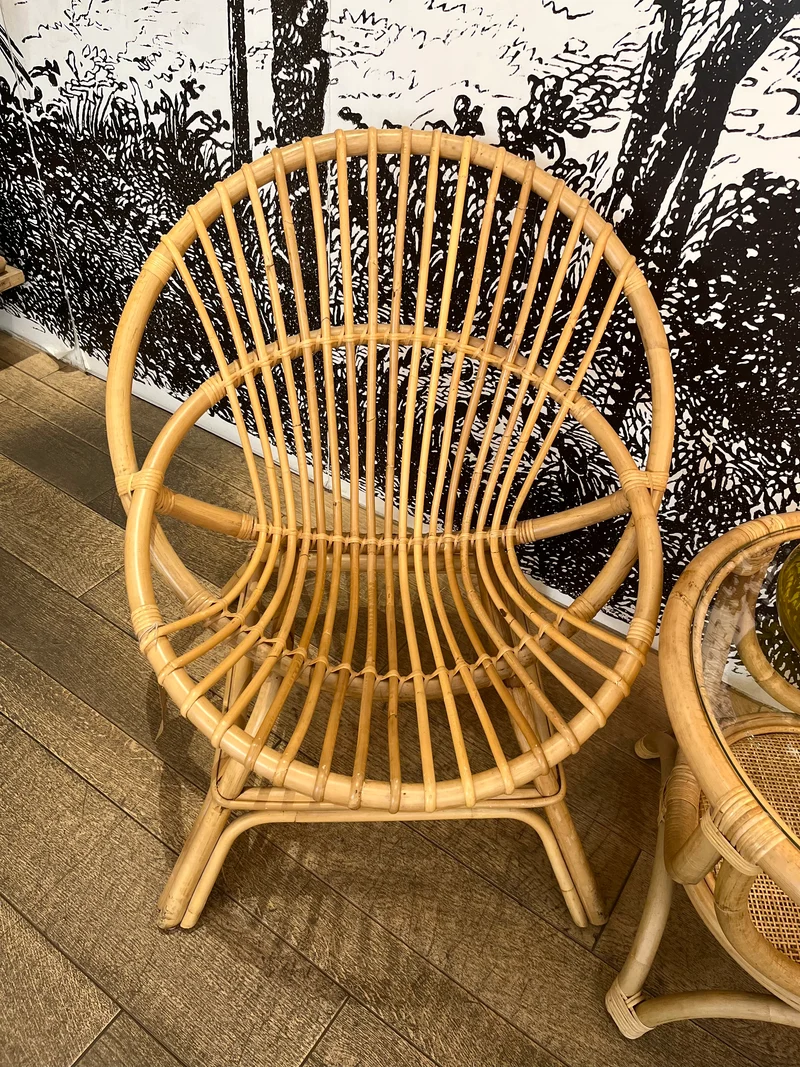 FAUTEUIL COQUILLE ROTIN
