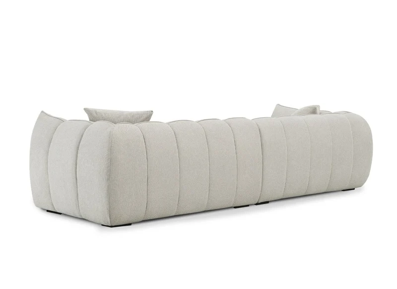 Canapé fixe 4 places en tissu beige ALISSA