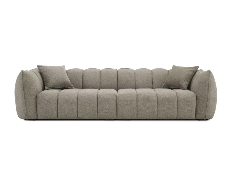 Canapé fixe 4 places en tissu taupe ALISSA