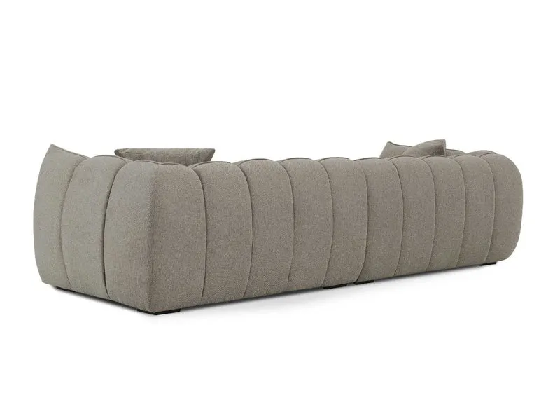Canapé fixe 4 places en tissu taupe ALISSA