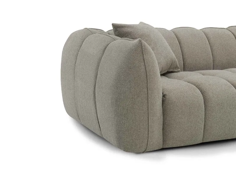 Canapé fixe 4 places en tissu taupe ALISSA
