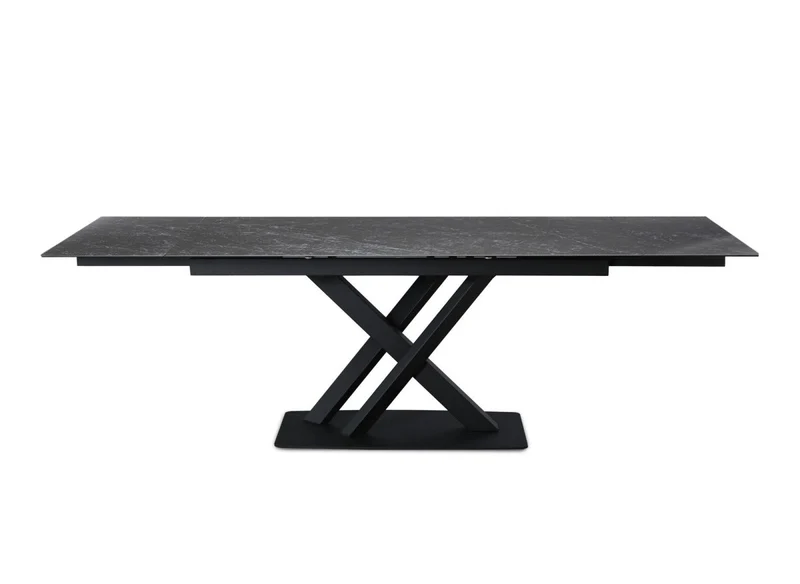 Table à manger extensible en céramique noire 10 personnes 160-240 cm ELEGANCE