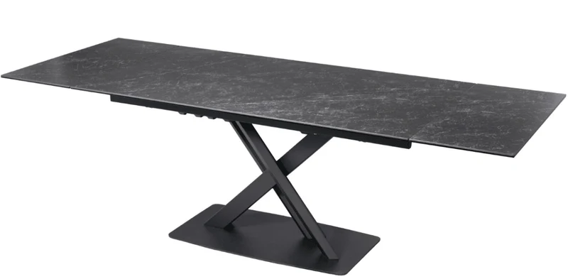 Table à manger extensible en céramique noire 10 personnes 160-240 cm ELEGANCE