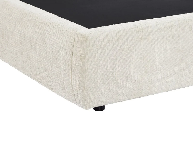 Lit coffre en velours chiné beige 160x200 cm MILENA