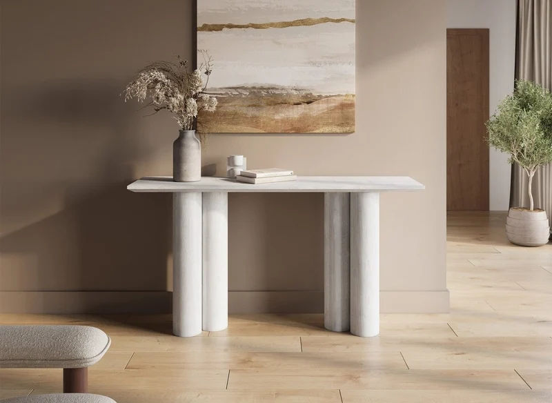 Console blanche pieds forme organique ROSALIA
