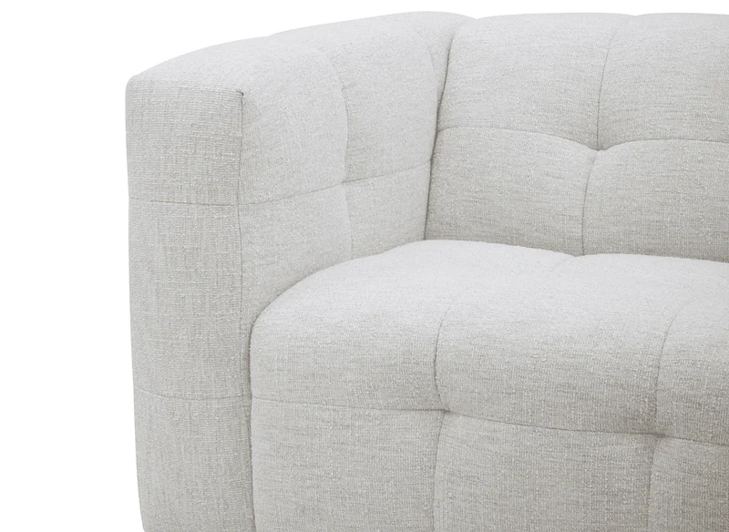 Canapé droit fixe 6 places en velours texturé beige ARELIA