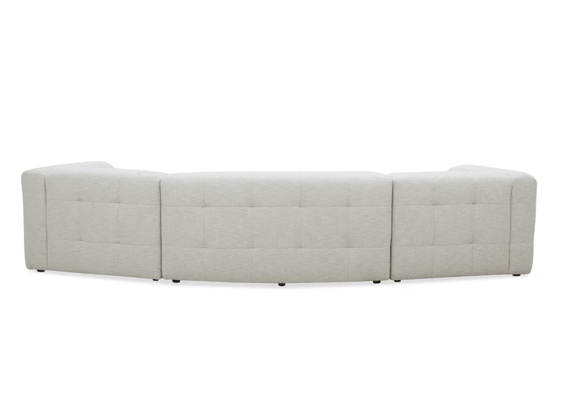 Canapé droit fixe 6 places en velours texturé beige ARELIA