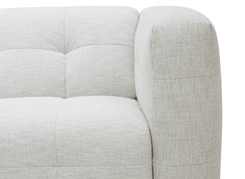 Canapé droit fixe 6 places en velours texturé beige ARELIA