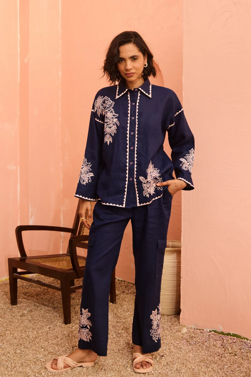 Janice Coord Set (Navy Blue)