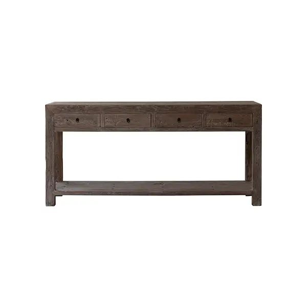 Console 4 tiroirs en orme ancien