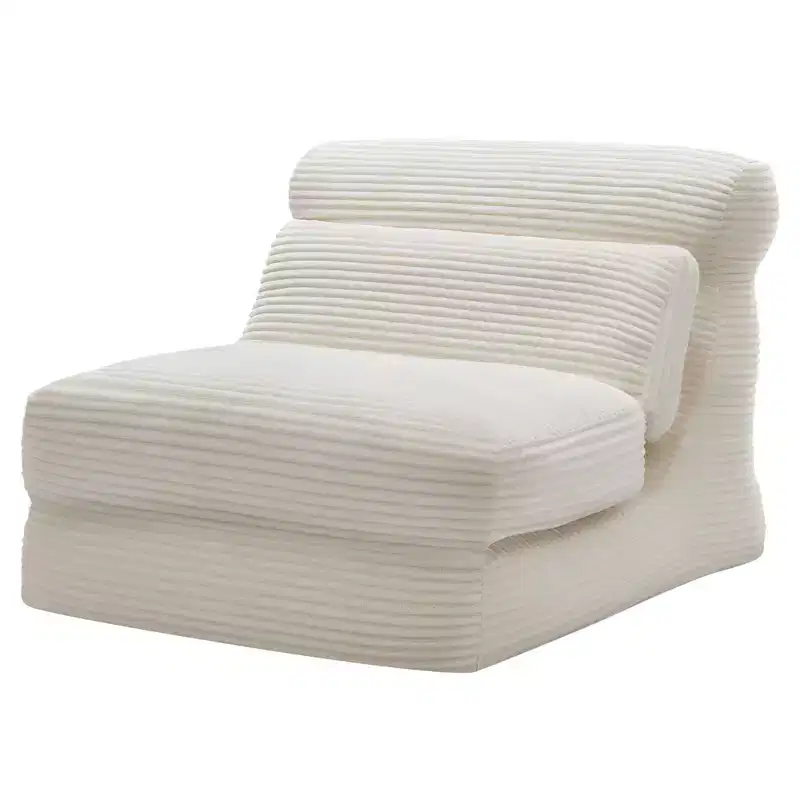 Canapé-lit convertible 3-en-1 – Fauteuil-lit en mousse haute densité, chaise longue pliable portable – Blanc