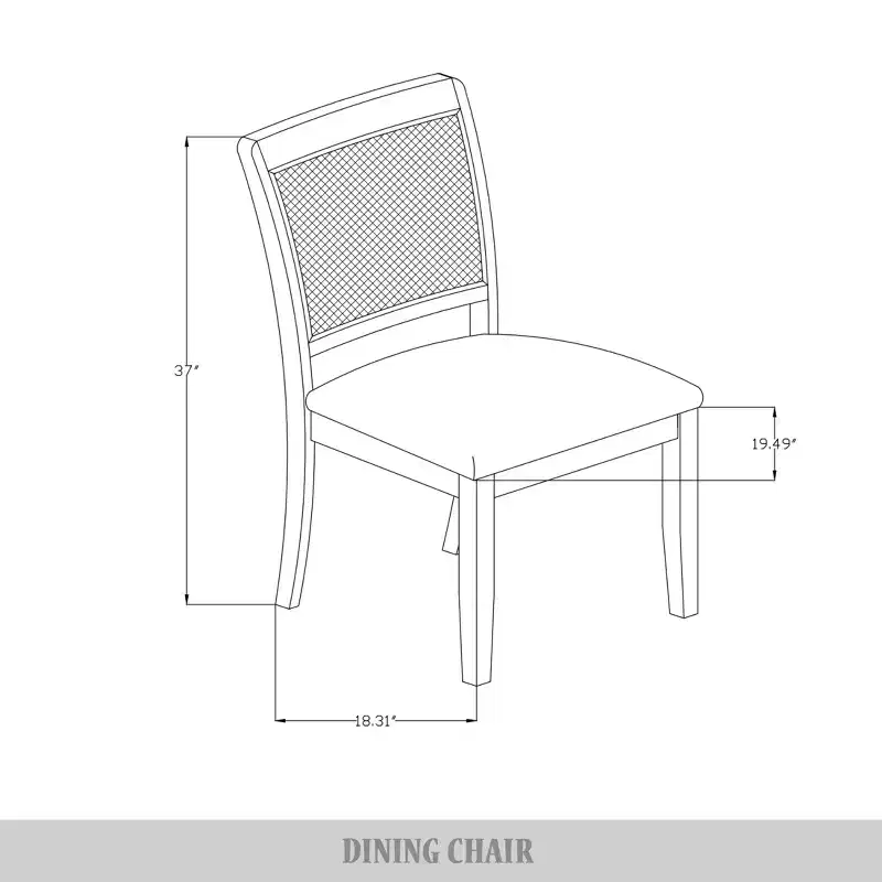 Lot de 2 chaises de salle à manger noires en bois avec canne, housse gris clair